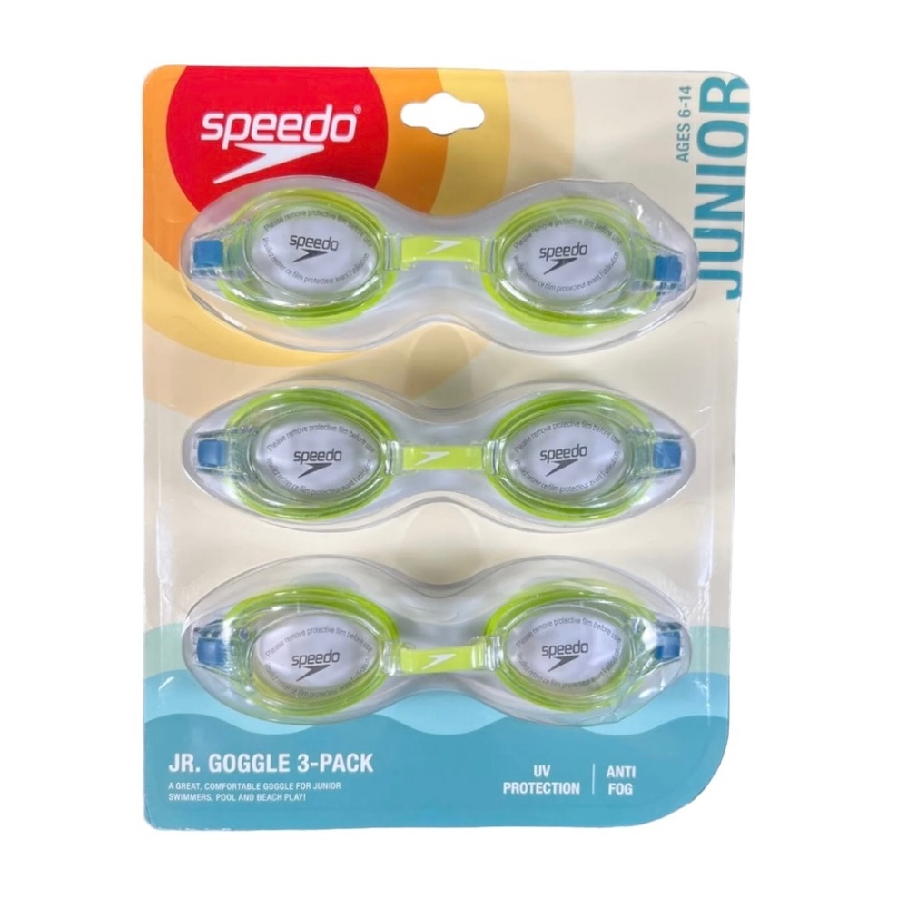 Speedo Swim Googles 3-Pack Jr Size Ages 6-14 Kids Children Beach New